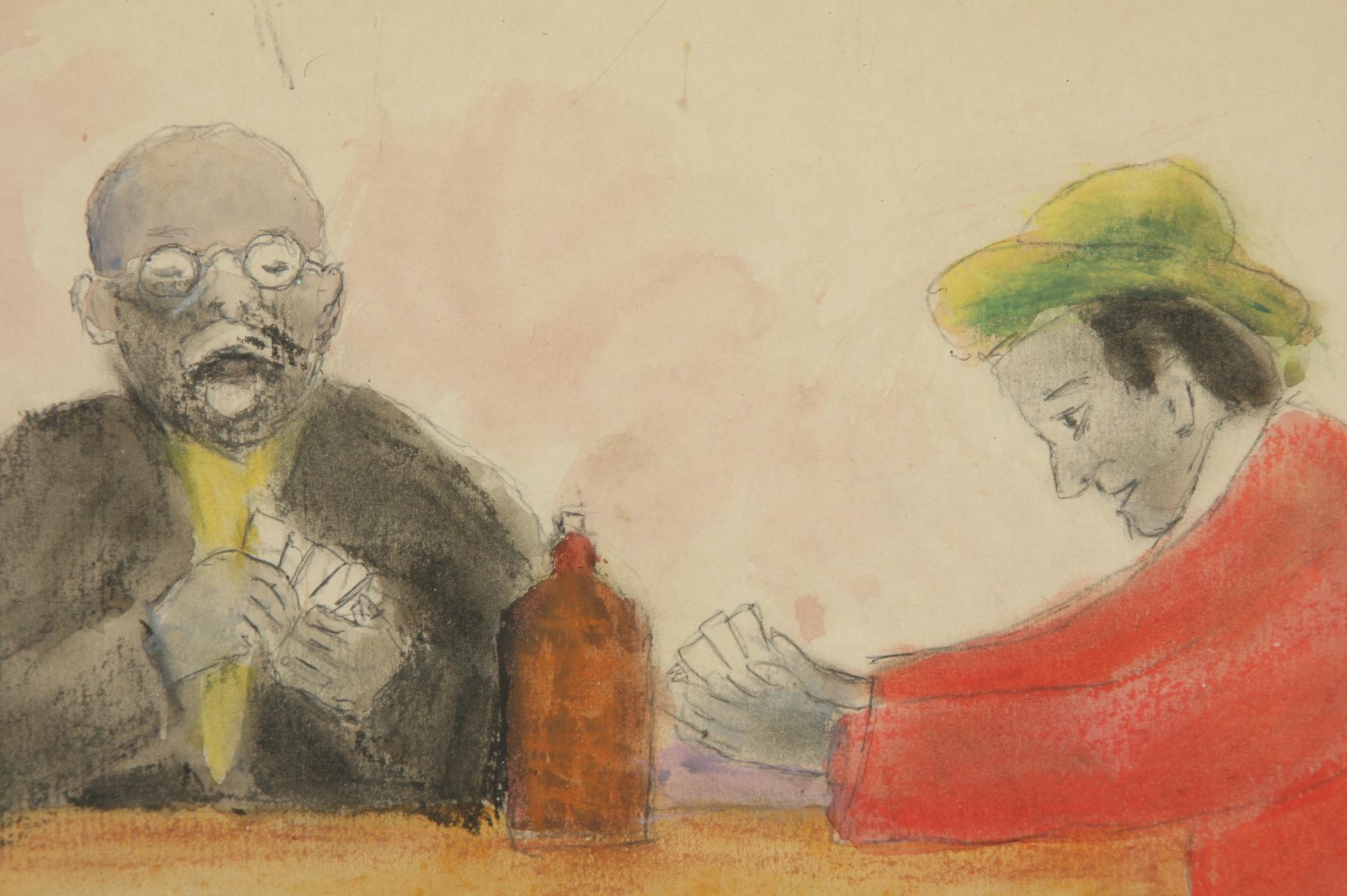 An original watercolor on paper painting by an unknown artist