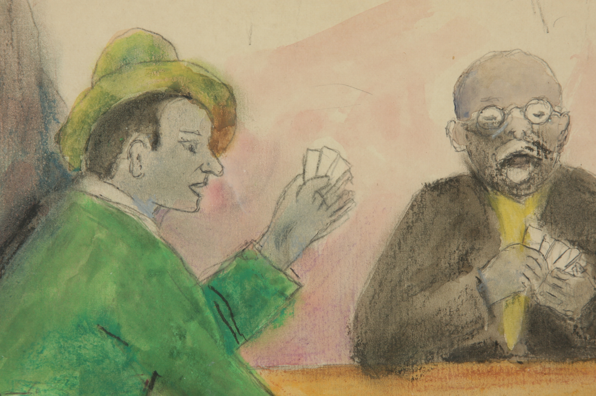 An original watercolor on paper painting by an unknown artist