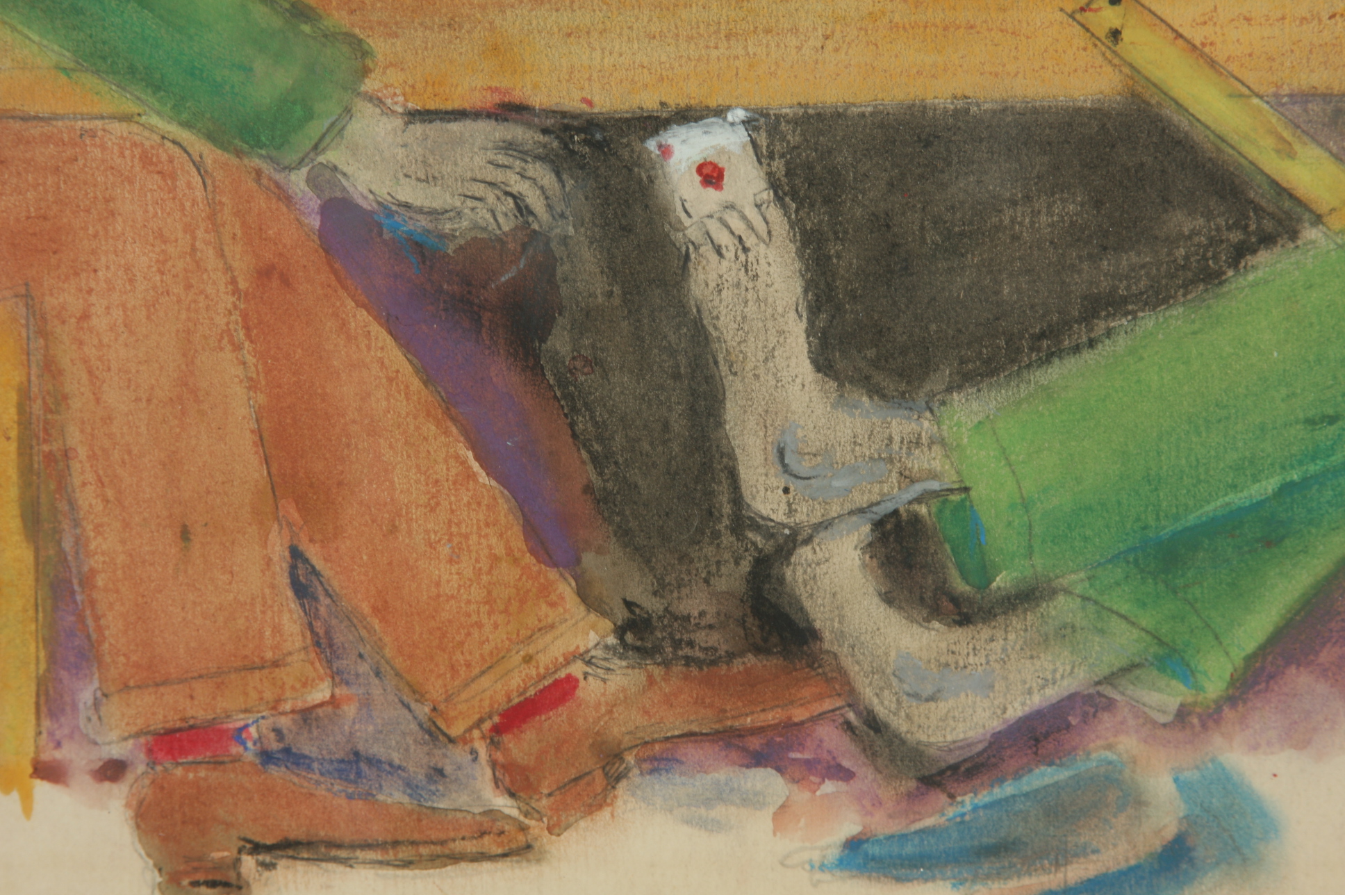 An original watercolor on paper painting by an unknown artist