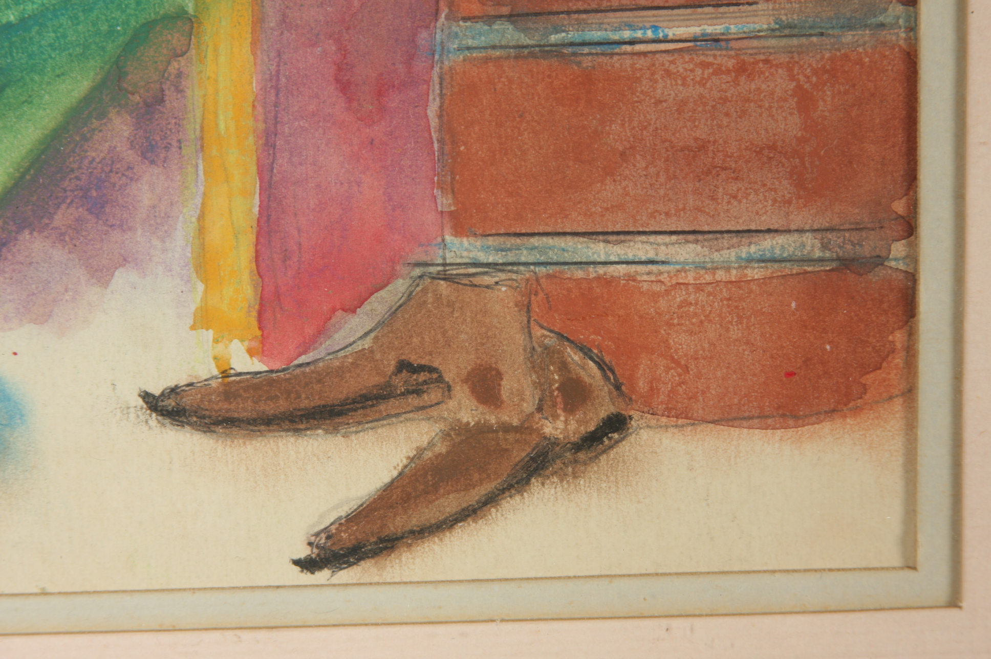 An original watercolor on paper painting by an unknown artist