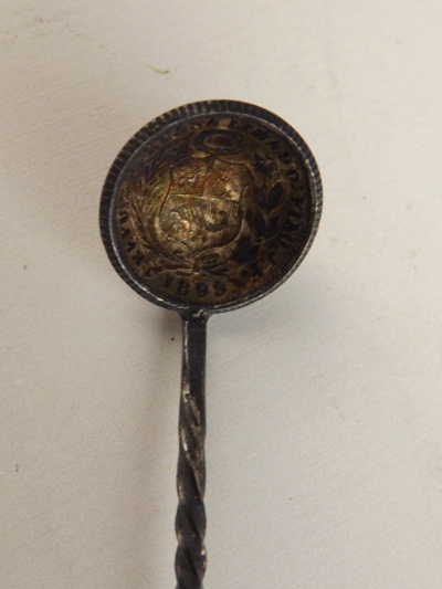 Vintage Peruvian Coin Silver Salt Dishes and Spoons