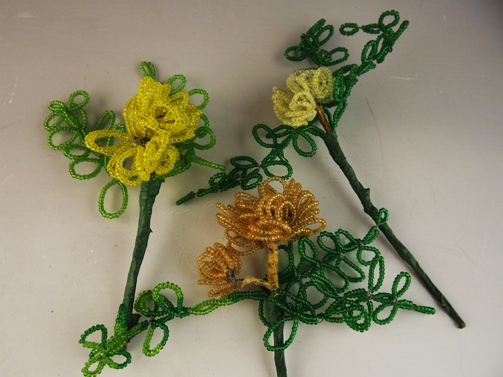 Vintage French Beaded Flowers