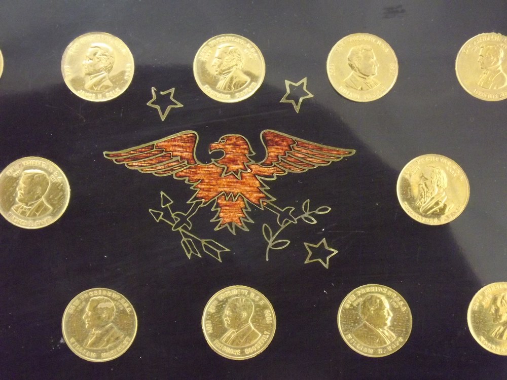 Fitz and Floyd Pots de Creme Set, Couroc Trays, Brass Fondue Pot