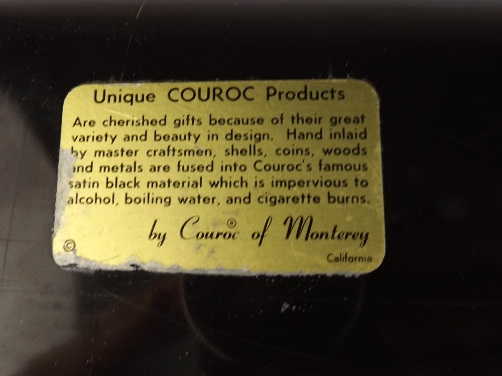 Fitz and Floyd Pots de Creme Set, Couroc Trays, Brass Fondue Pot