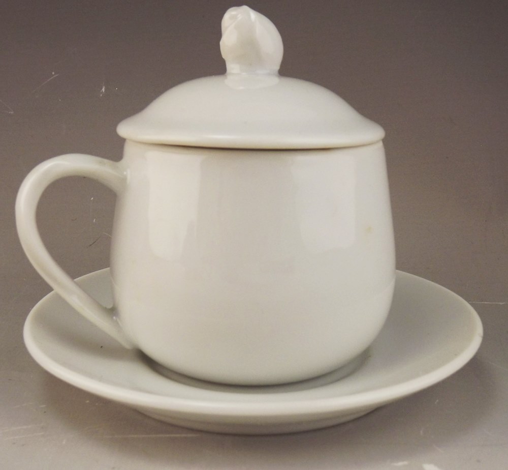 Fitz and Floyd Pots de Creme Set, Couroc Trays, Brass Fondue Pot