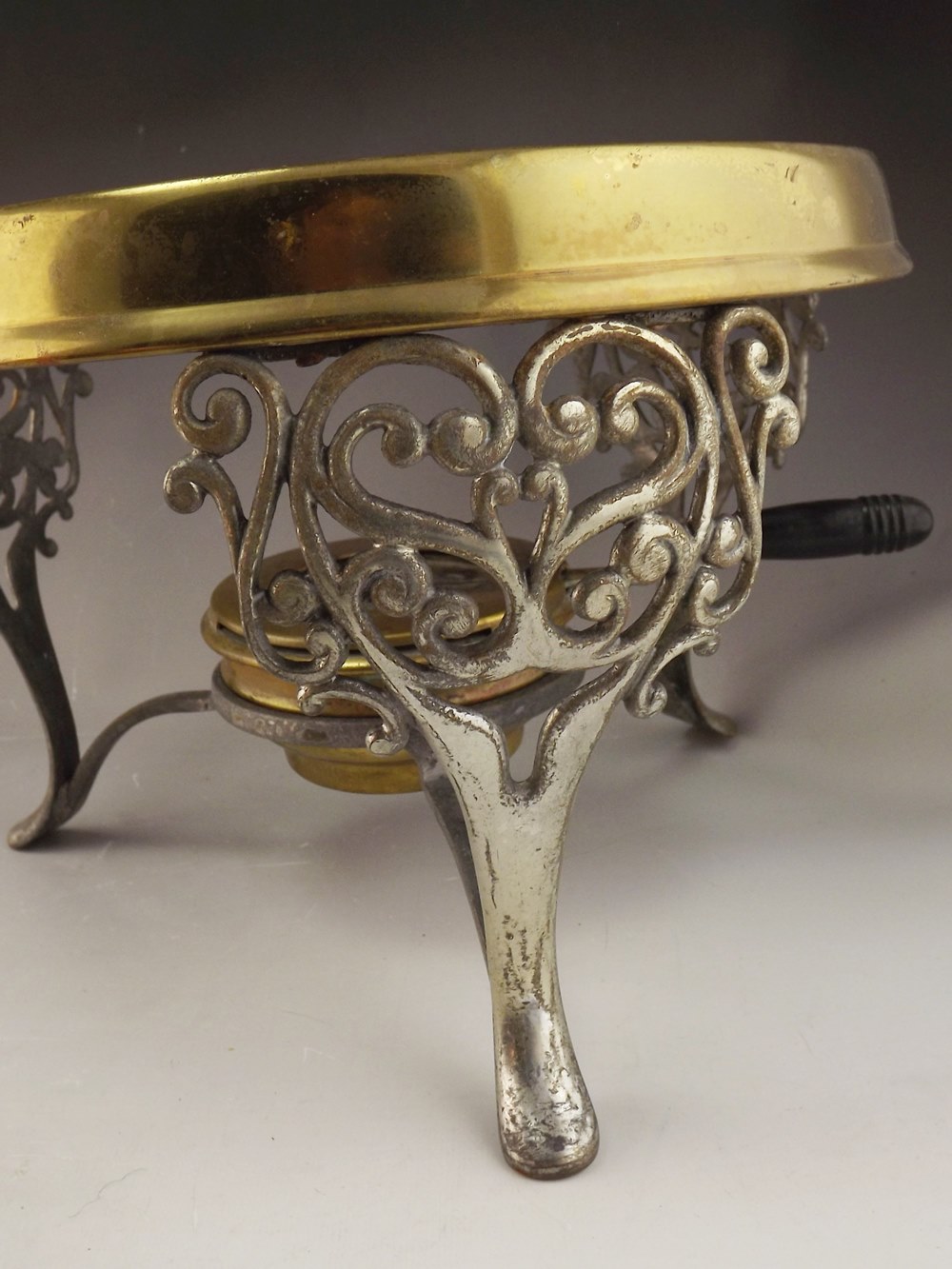 Fitz and Floyd Pots de Creme Set, Couroc Trays, Brass Fondue Pot