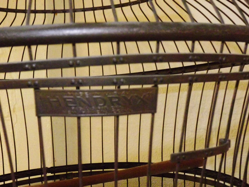 Vintage Brass Bird Cage with Stand