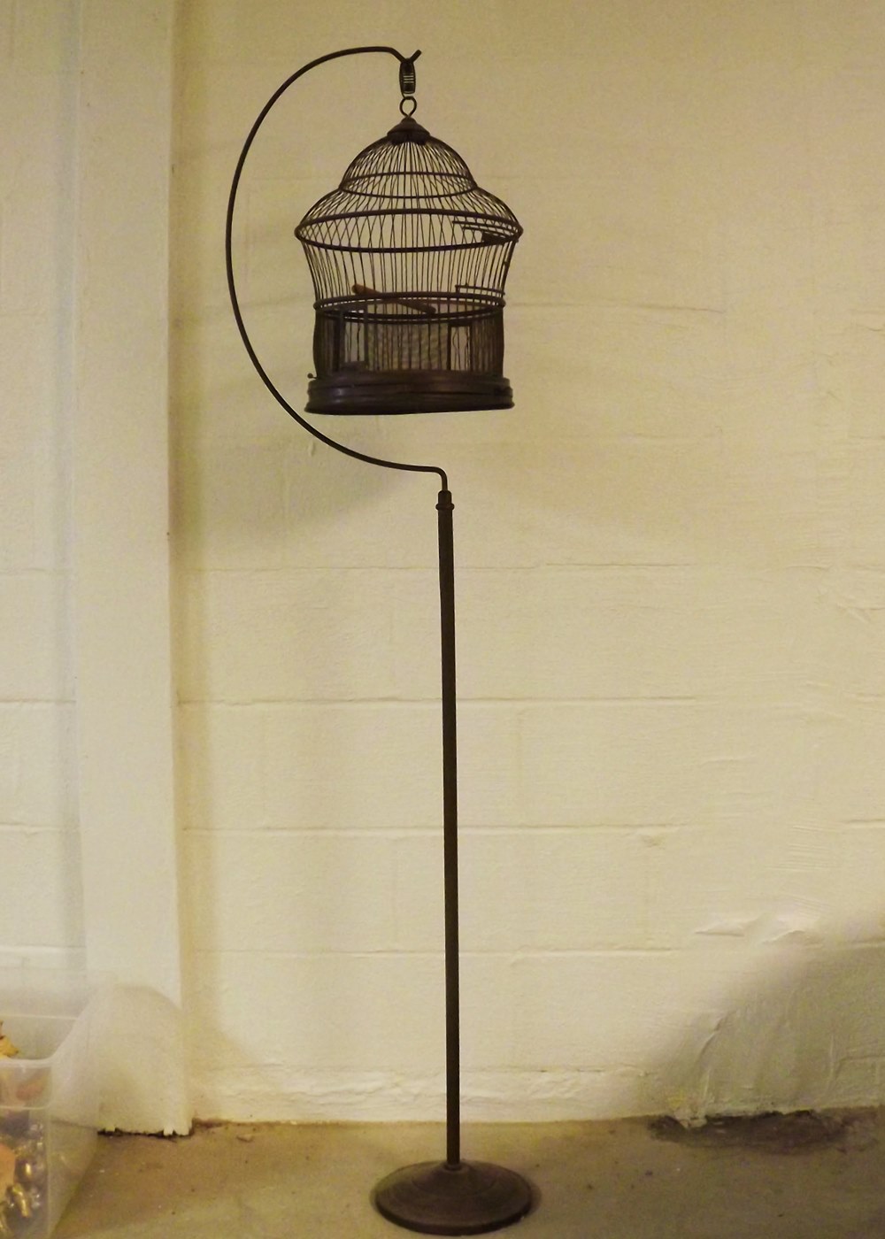 Vintage Brass Bird Cage with Stand