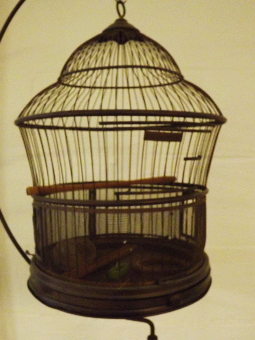 Vintage Brass Bird Cage with Stand