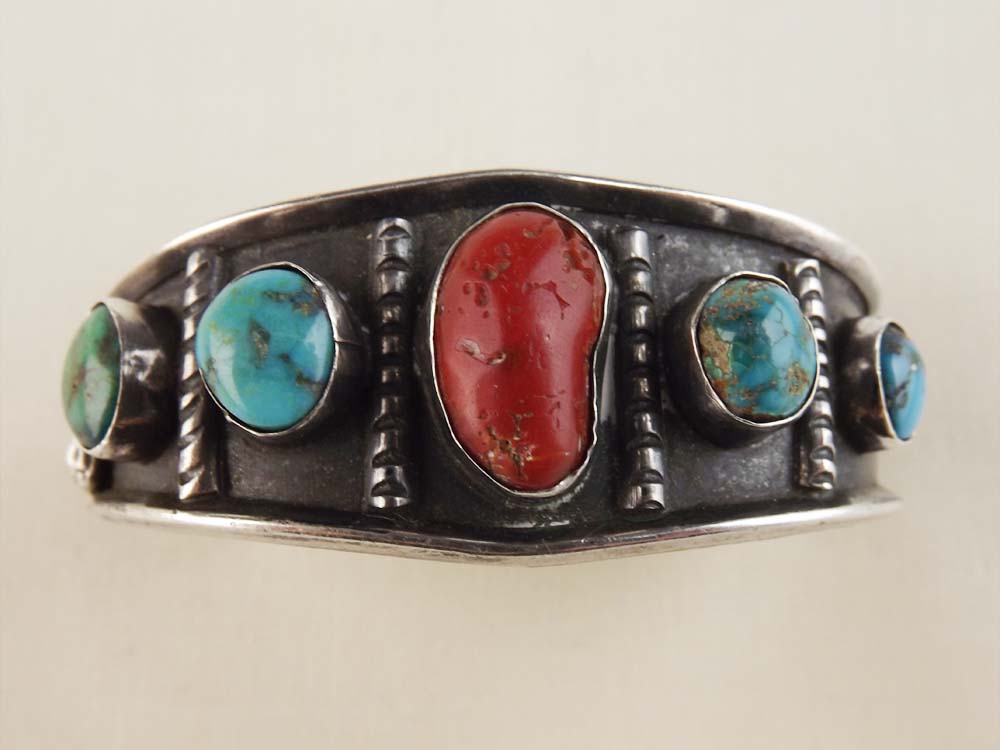 Vintage Silver and Turquoise Bangle Bracelet