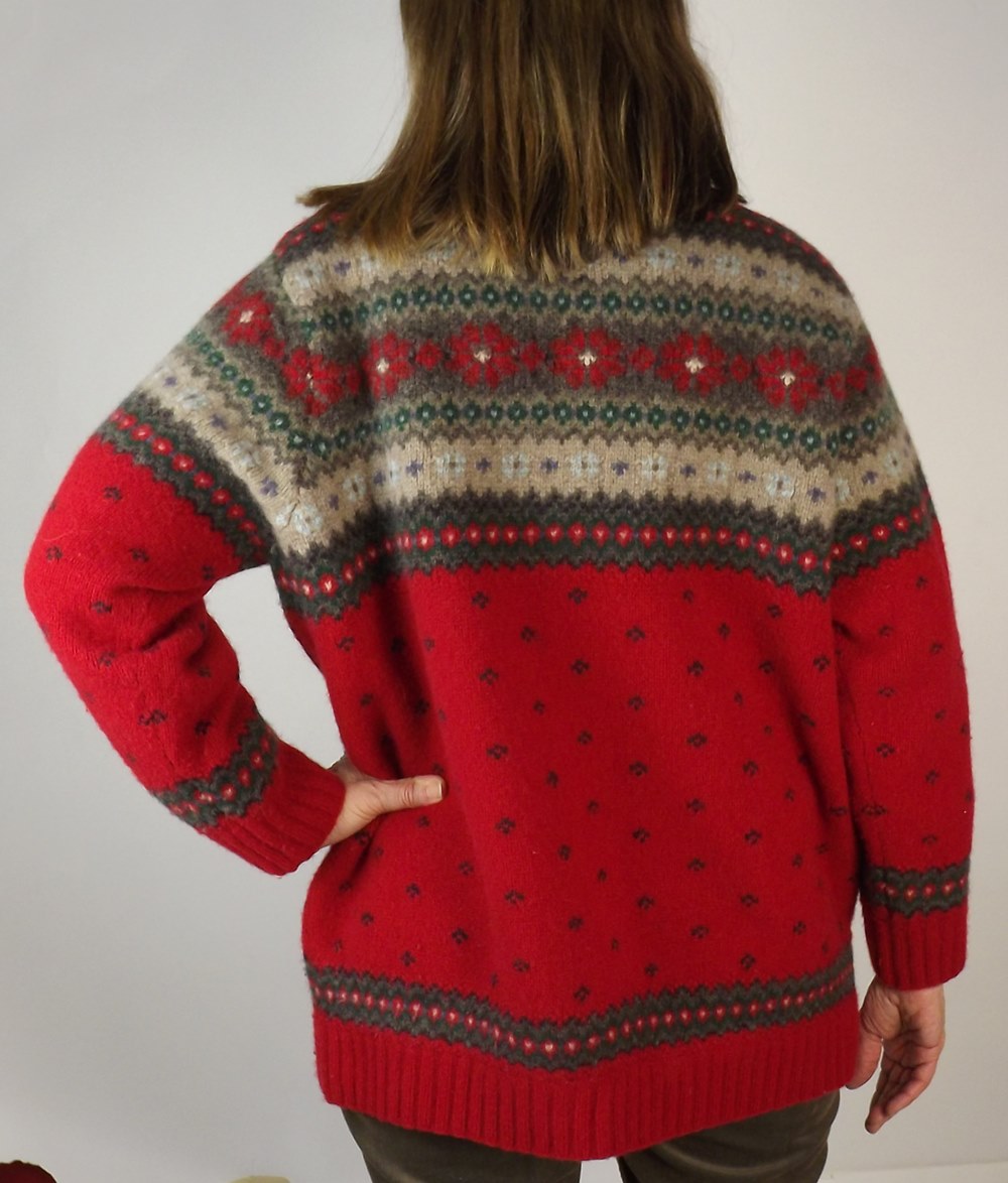 Vintage Fair Isle Wool Zippered Cardigan