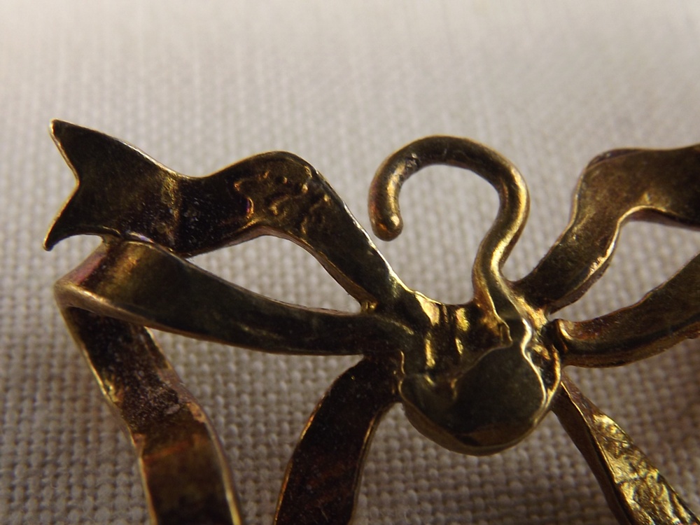 Vintage Coro Stone Earrings, Victorian Style Pendant Earrings, and Sterling Silver Ribbon Pin