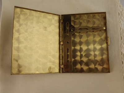 Vintage Floral Guilloche-Lined Cigarette Case