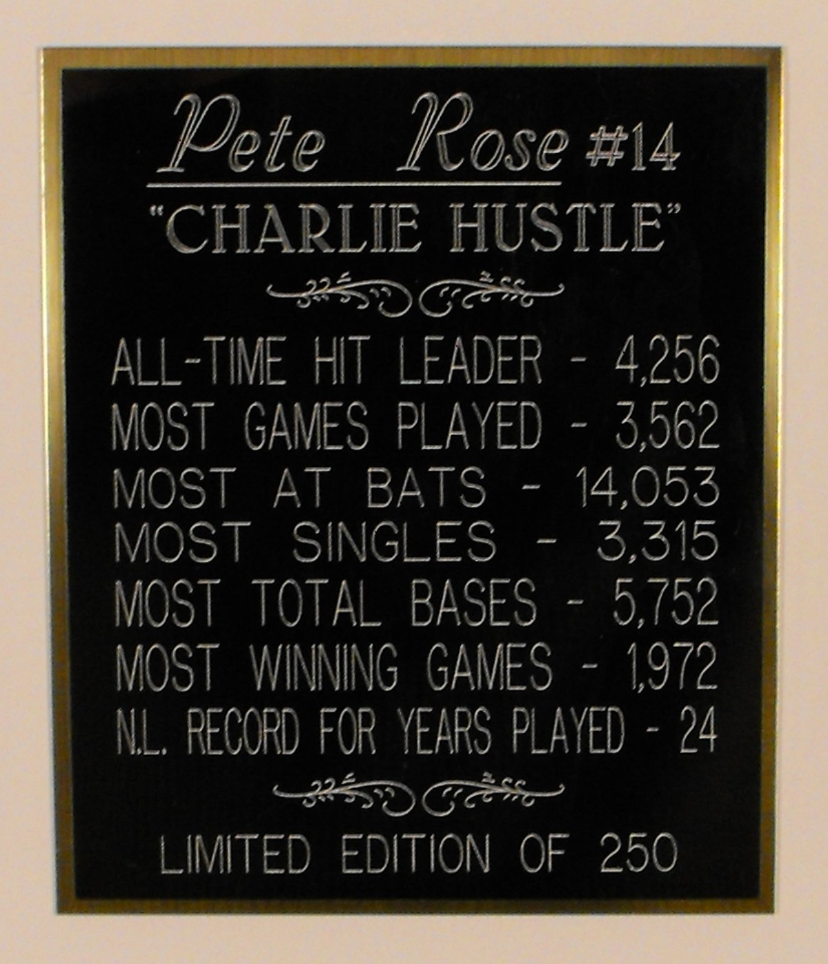 Limited Edition Pete Rose signed photo