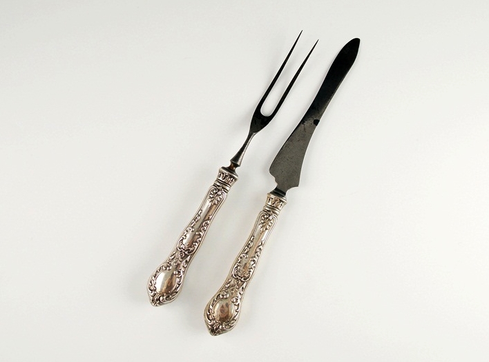 Sterling silver handled carving set