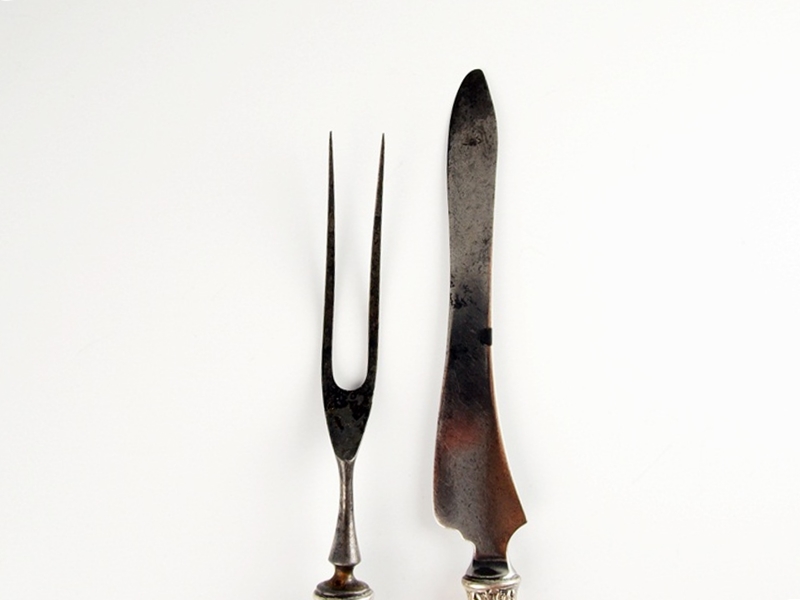 Sterling silver handled carving set