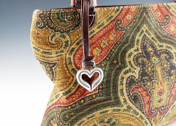 Brighton Tapestry handbag with braided leather handles