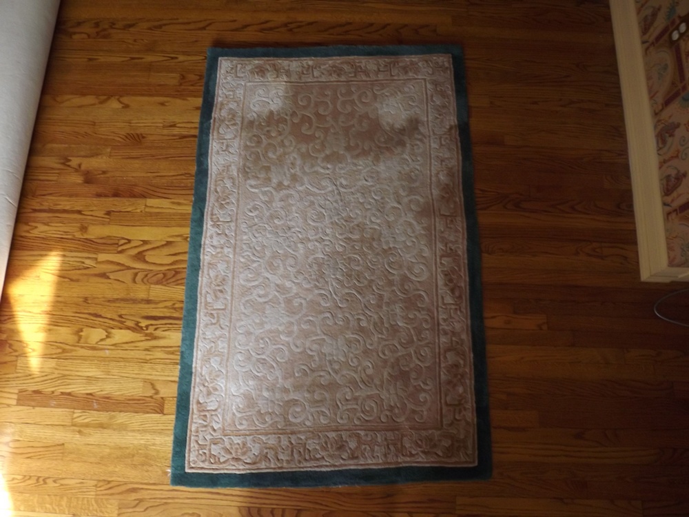 Wool Pile Hand Knotted Scroll Motif Rug