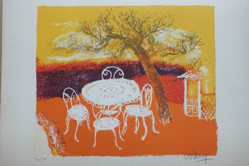 Colorful hand pulled screen print