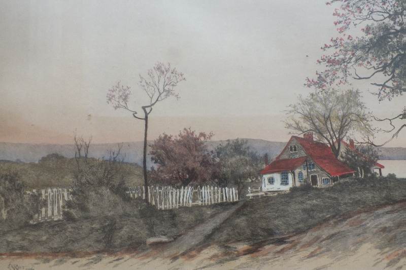 Colored etching by Earnest L. Rost 