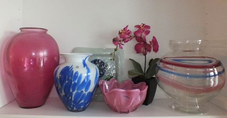 Five very large Art Glass items