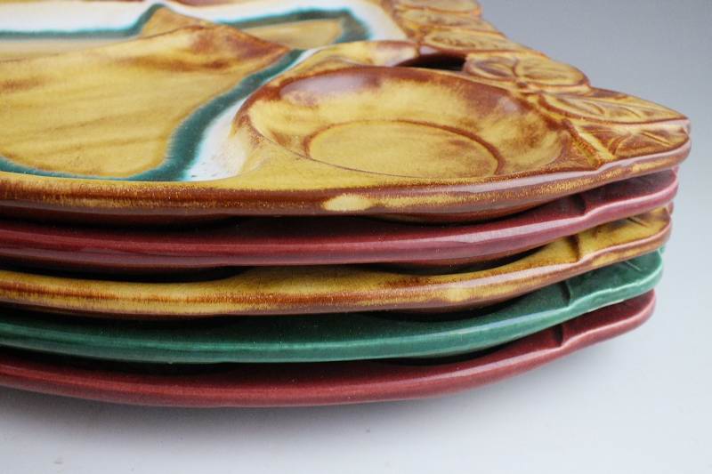A set of five luncheon plates and 4 cups from California Pottery