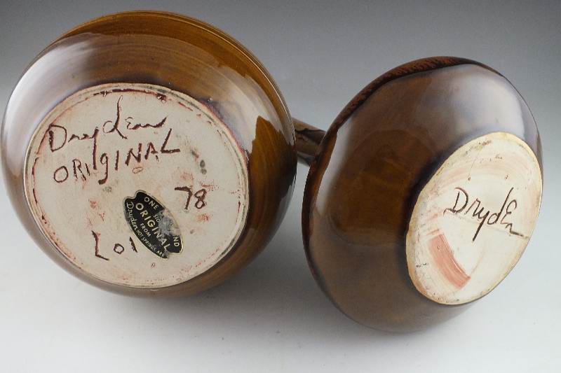 Two pottery vases of Dryden Arkansas Pottery made from native clays and quartz