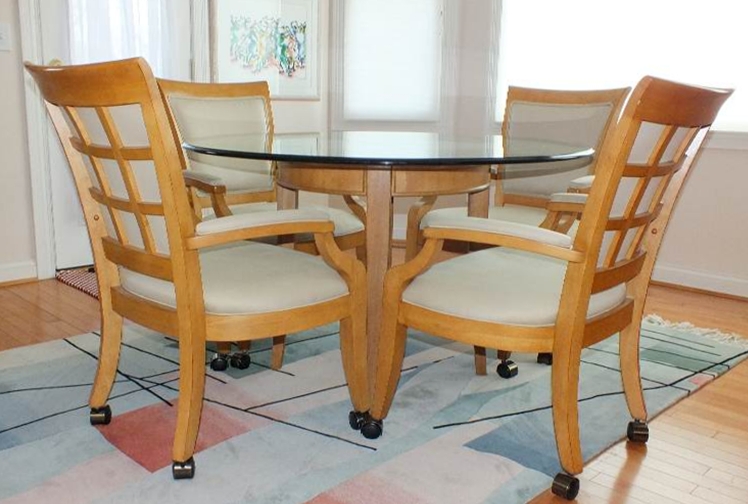 A Contemporary styled table and chair ensemble from Thomasville