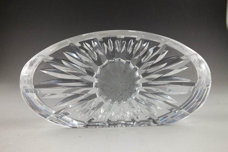 A lovely Waterford Crystal clock with acid etch mark and label on base
