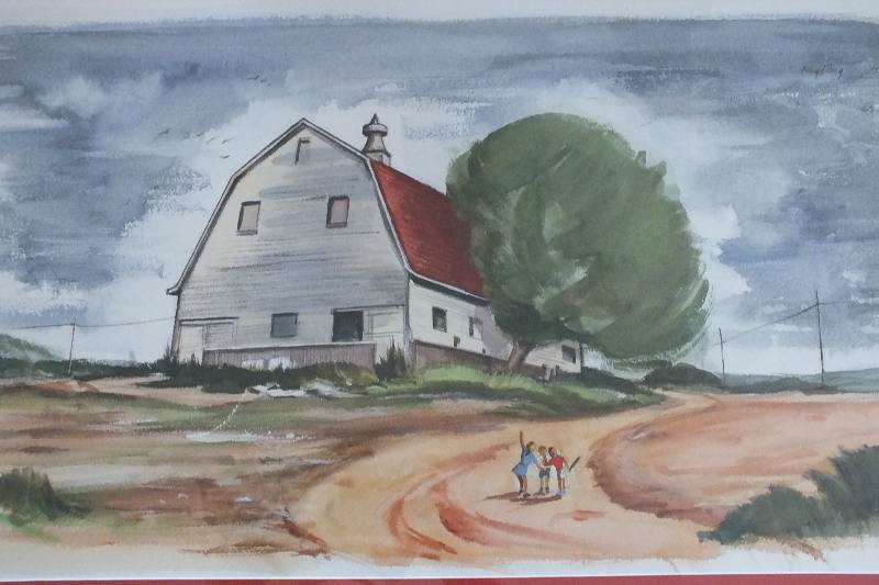 An original watercolor landscape signed by Cincinnati Artist, Floyd Berg