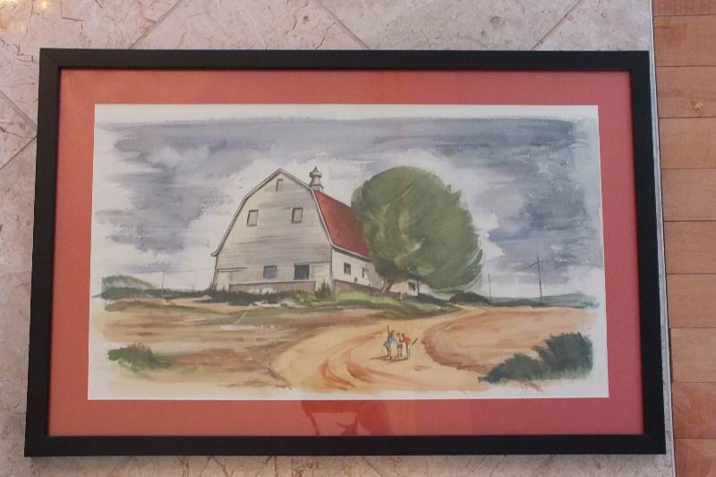 An original watercolor landscape signed by Cincinnati Artist, Floyd Berg