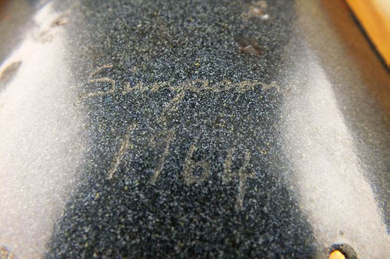 A pair of orignal enamel art pieces signed and dated by artist, Simpson 1964