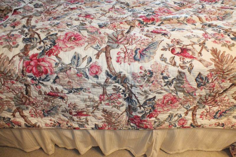 Contemporary style queen size Qtr. Figured Anigre veneer and laminated woodgrain head board and foot board from USA Pilliod Furniture Inc., Division of ladd Furniture