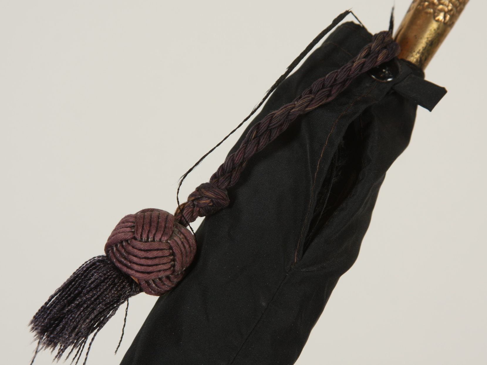 Victorian Parasol and Cane, Gold Filled and Sterling Silver Decoration