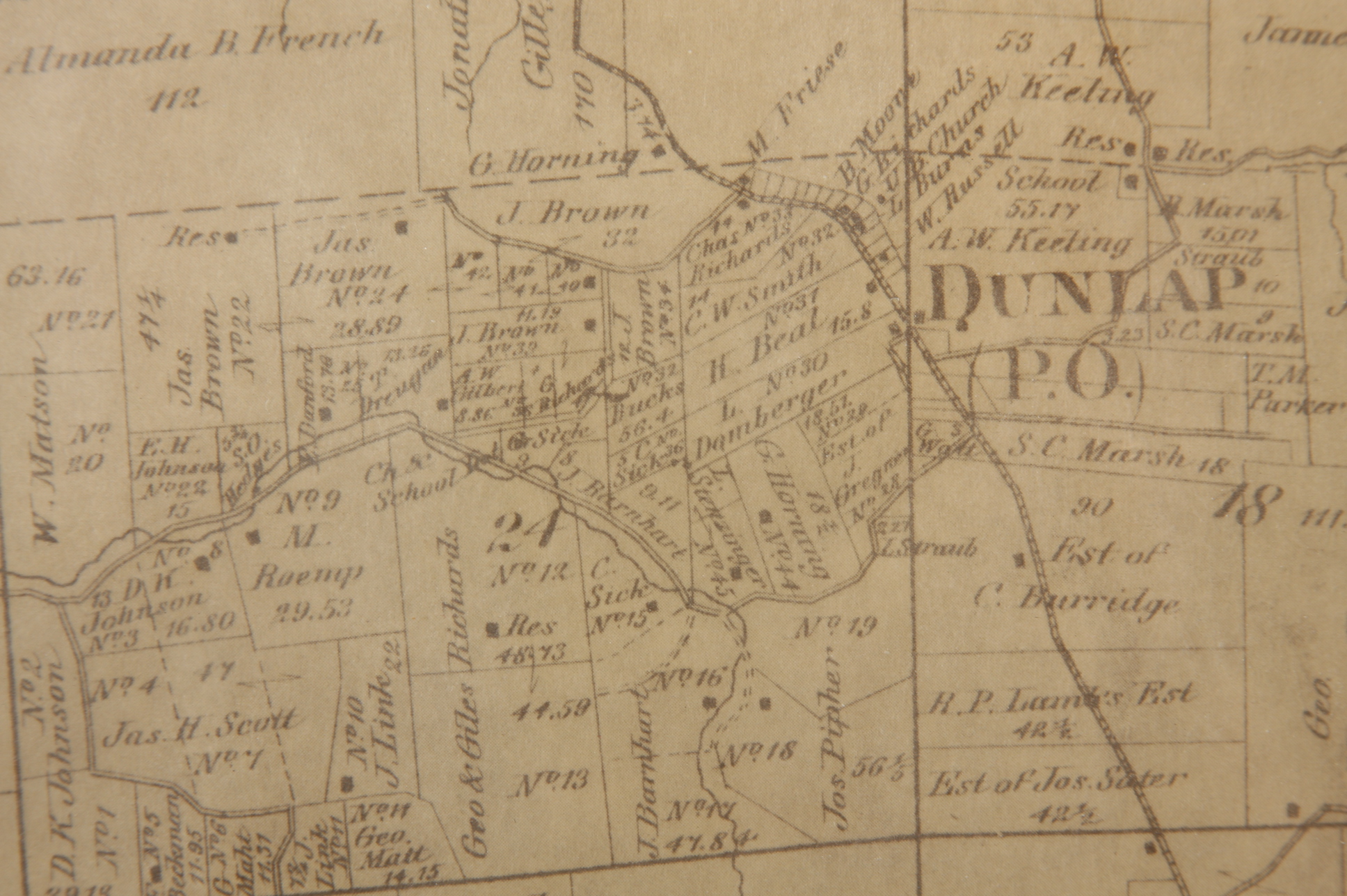 1869 Map of Colerain, Cincinnati, Ohio