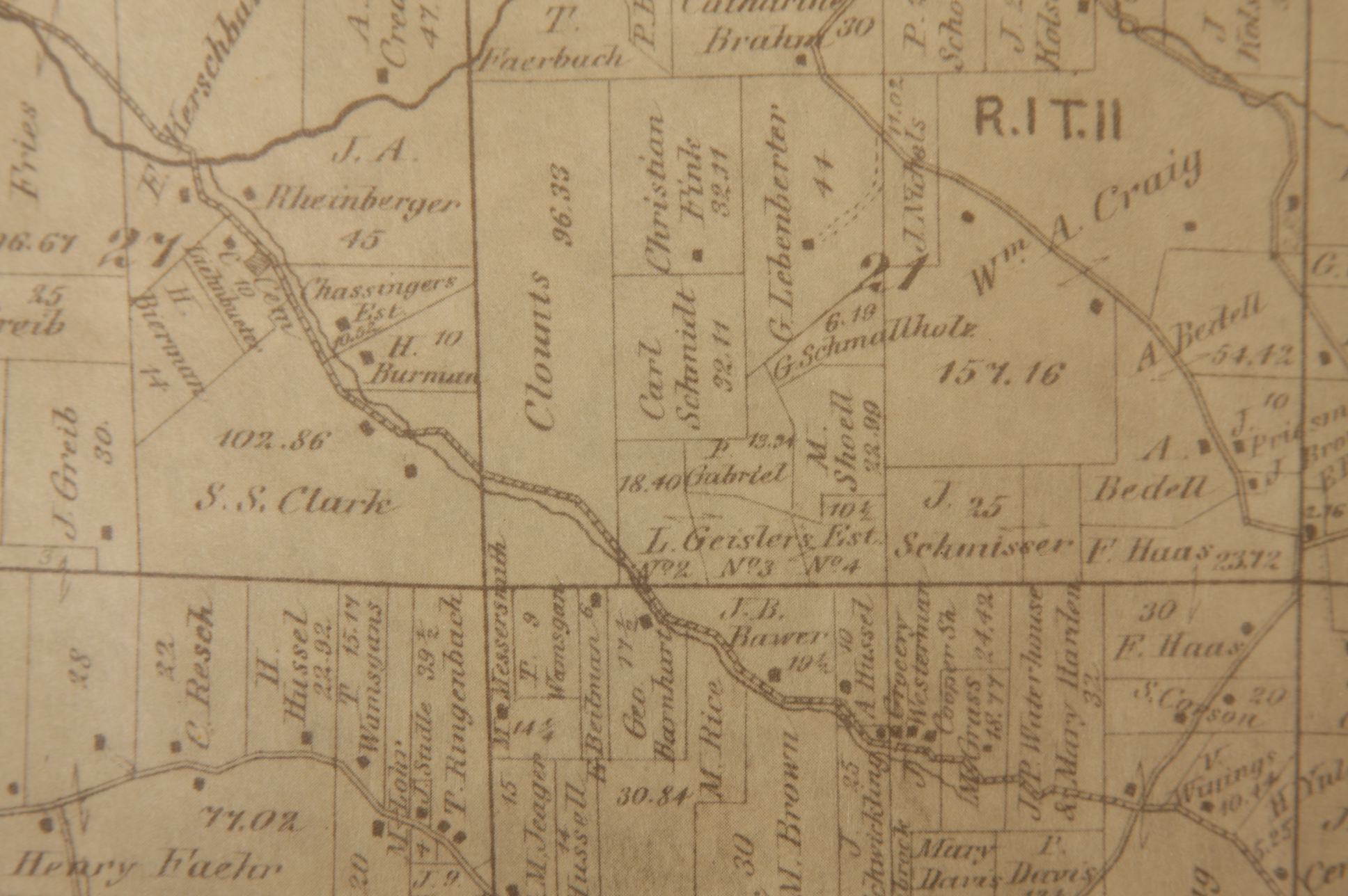 1869 Map of Colerain, Cincinnati, Ohio