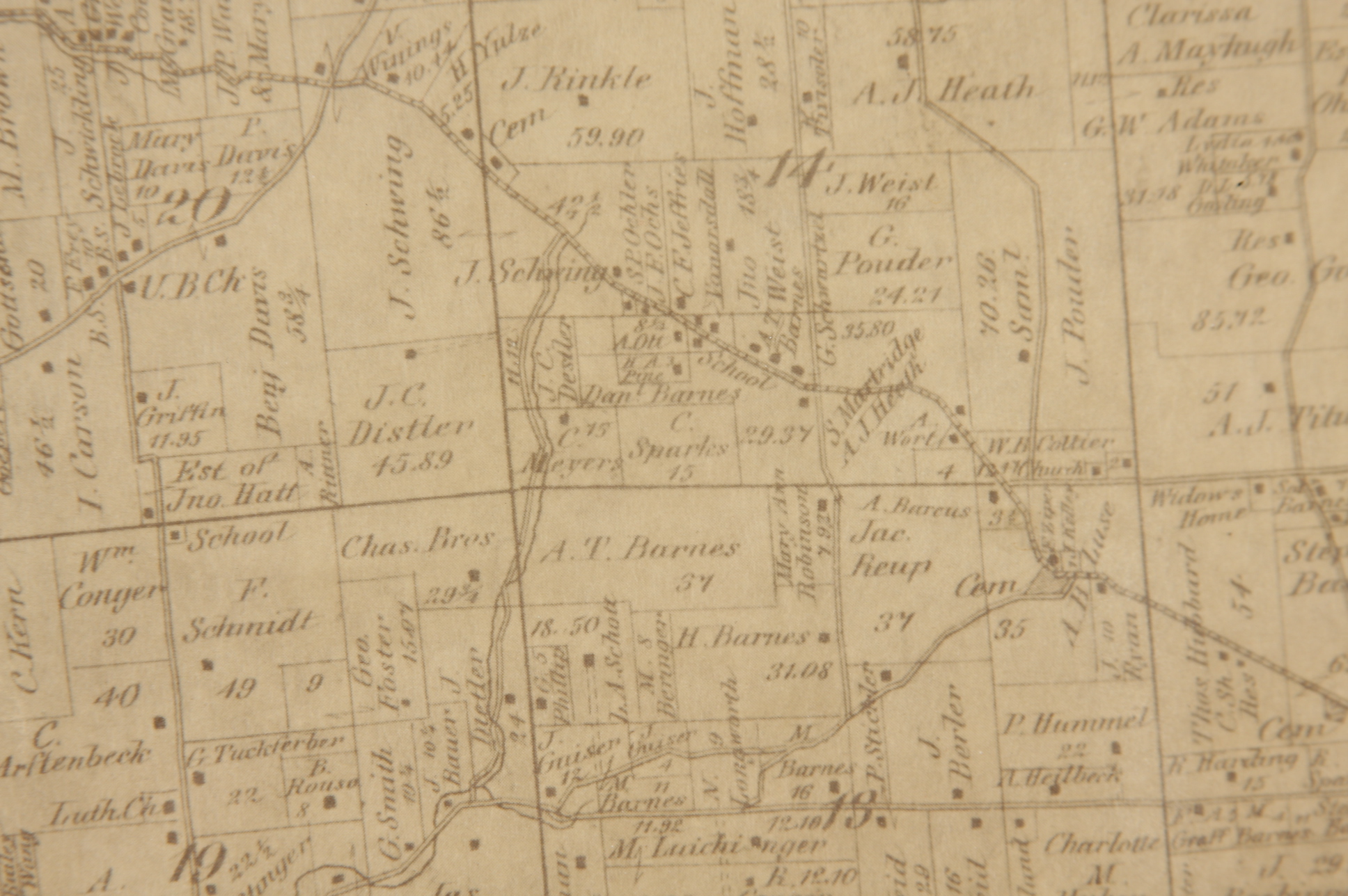1869 Map of Colerain, Cincinnati, Ohio