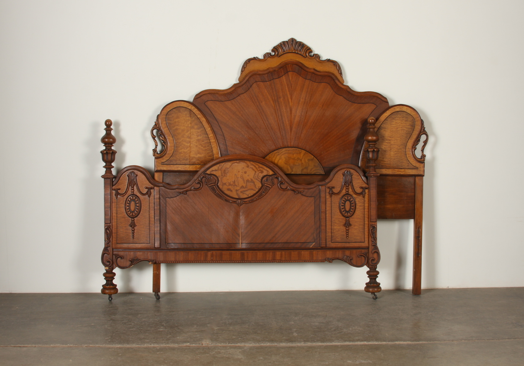 Vintage Provincial 1920s Headboard and Footboard