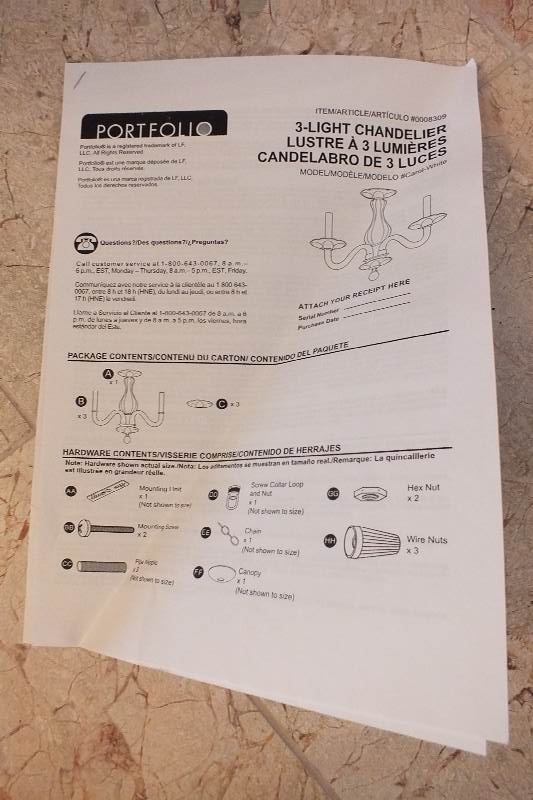 Pair of 3 Light Chandelier