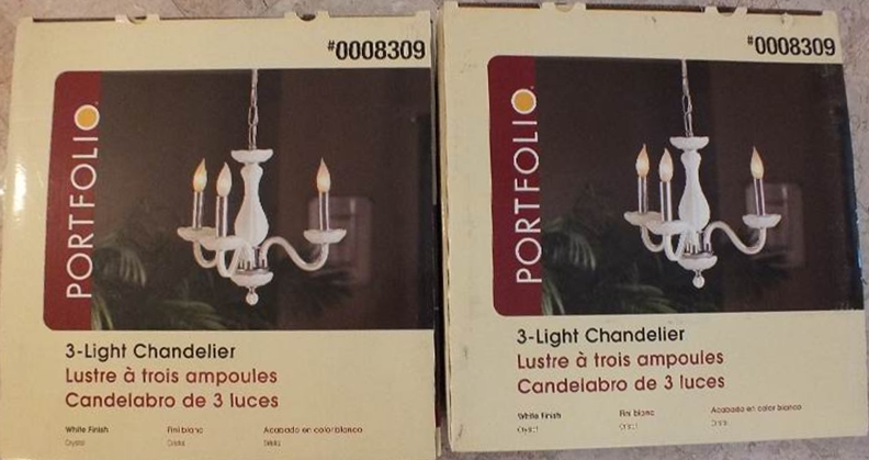 Pair of 3 Light Chandelier