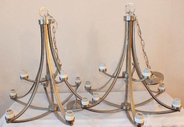 Pair of 9 Light Chandeliers