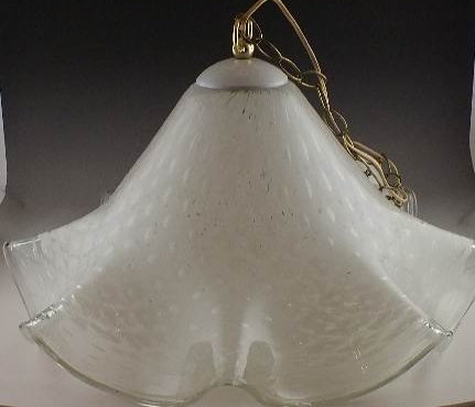Fluted white Art Glass Light fixture