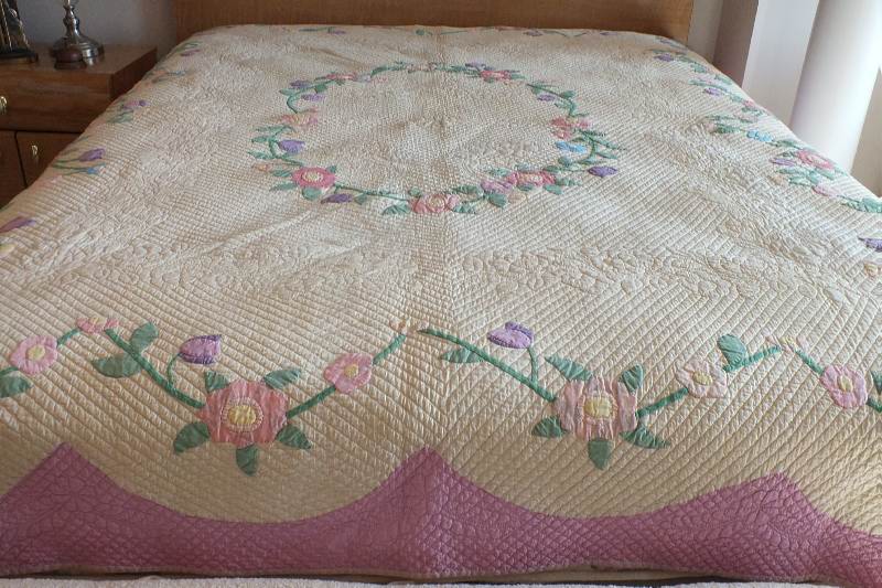 Hand quilted light weight coverlet 