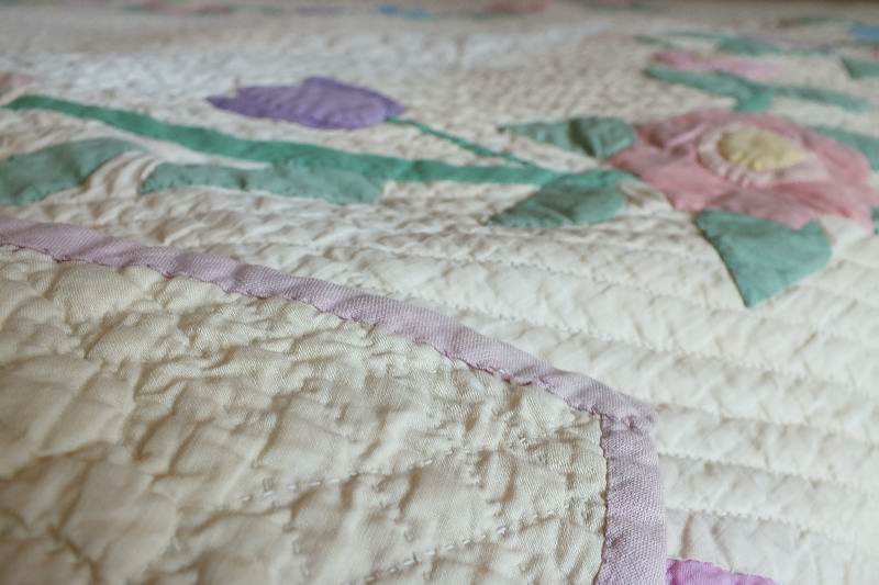 Hand quilted light weight coverlet 