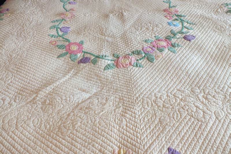 Hand quilted light weight coverlet 