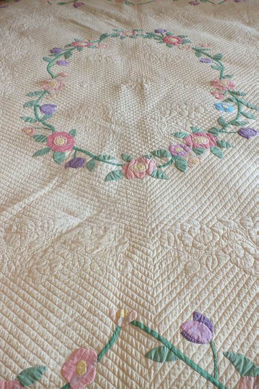 Hand quilted light weight coverlet 
