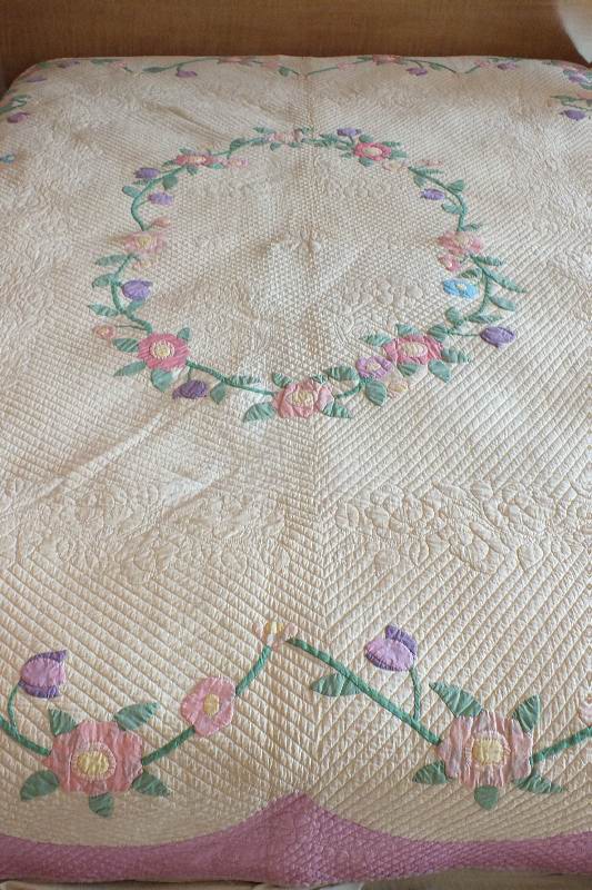 Hand quilted light weight coverlet 
