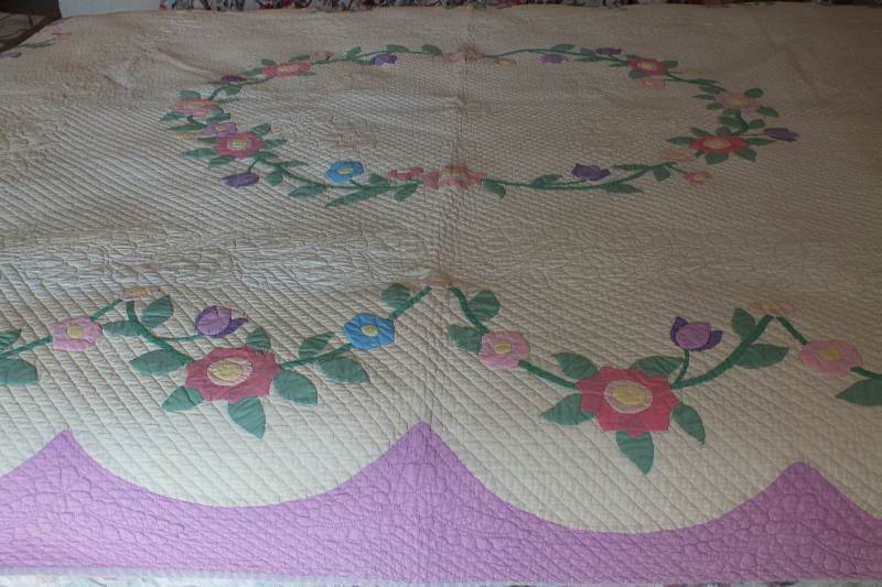 Hand quilted light weight coverlet 