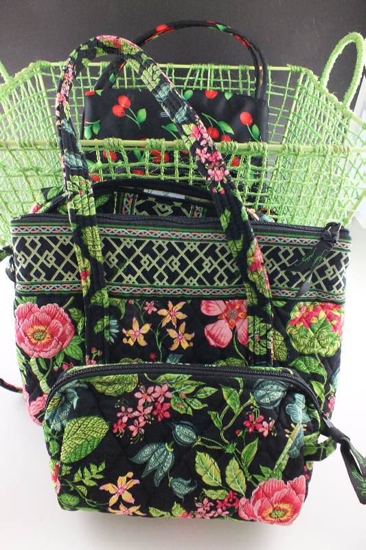Three Vera Bradley colorful bags