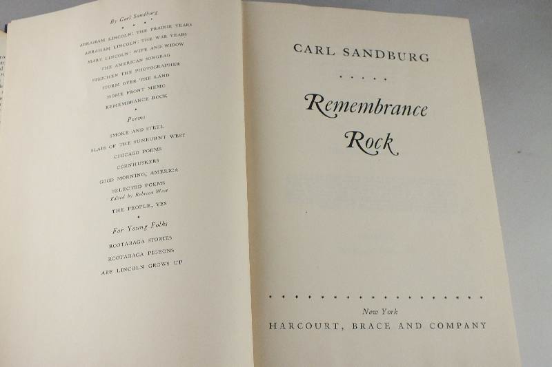 A first edition 1948 copy of" Remembrance Rock" by Carl Sandberg